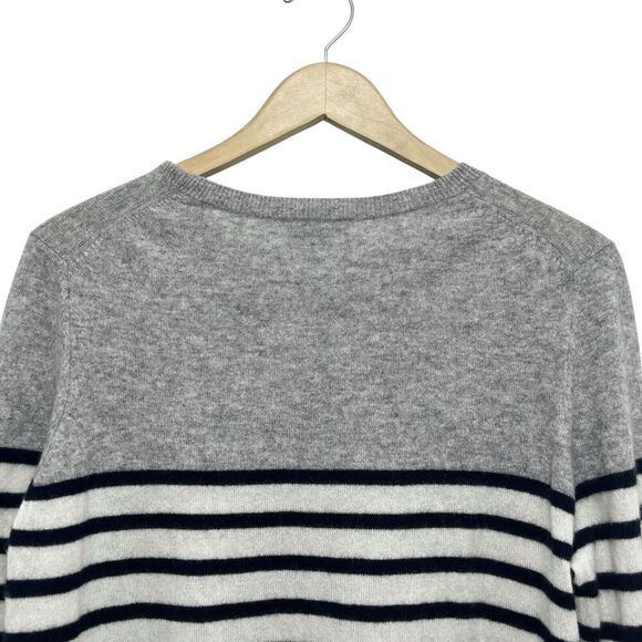 Vince Breton Striped 100% Cashmere Colorblock Stripe Pullover Sweater Women’s L - Picture 5 of 9